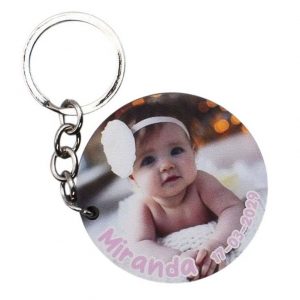 Llavero de madera 5x5cm circular a doble cara