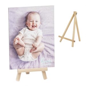 Mini caballete de madera con foto rígida de 10x15cm