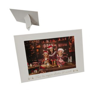 Portafotos de cartoncillo con pie trasero y foto de 10x15, con o sin grabación personalizada