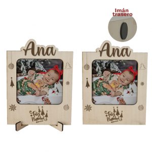 Soporte de madera con foto y mensaje personalizado