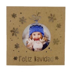 Tarjetón de Navidad troquelado con foto de 13x13cm